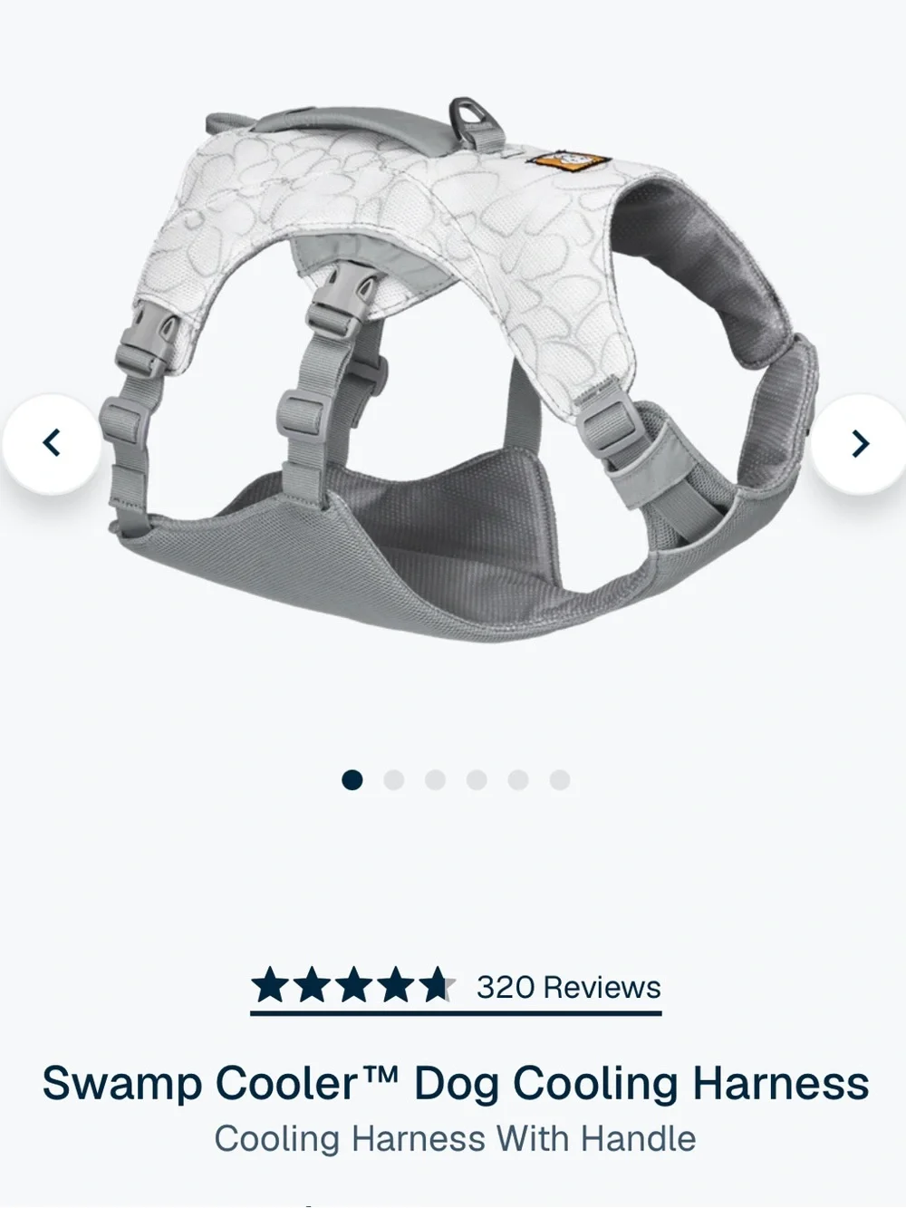 Ruffwear Swamp Cooler™ Dog Cooling Harness - medium - White and Gray